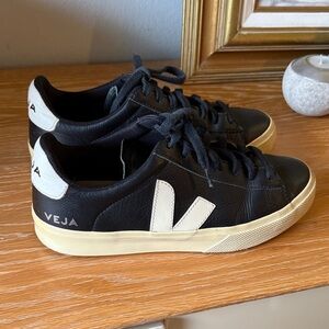 Veja Classic Black and Cream Sneakers